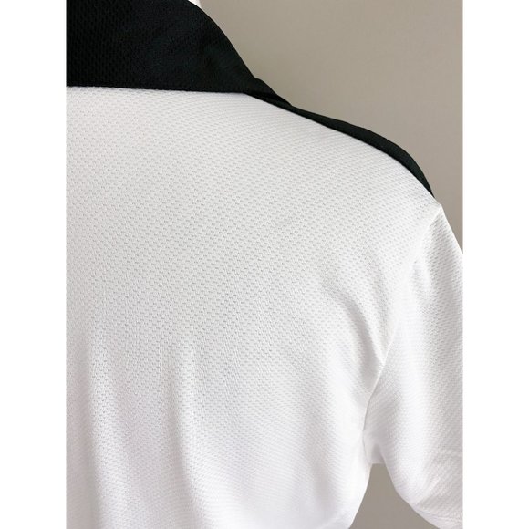 Tail Activewear White Black Short Sleeve 1/2 Zip Athletic Golf Polo Medium - Picture 3 of 4